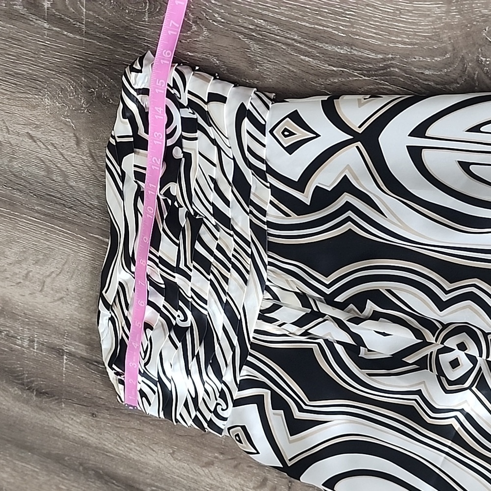 White House Black Market Strapless Silk A-Line Maxi Dress Abstract Print Sz. 4 - Picture 7 of 11